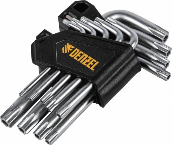 Набор ключей TORX Denzel TT10-50 tempered, crv, 9 шт. 12370