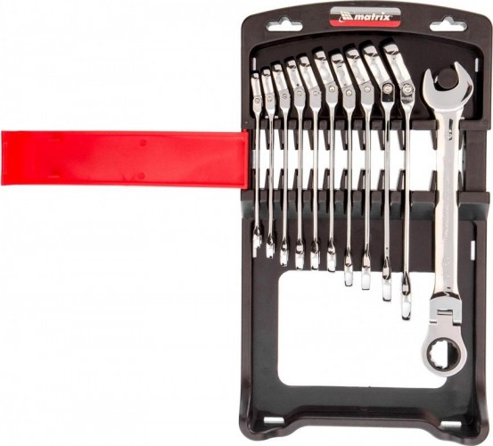 Набор комбинированных трещоточных ключей MATRIX 11 шт. 14796