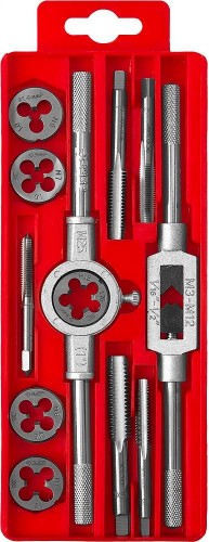 Набор метчиков и плашек ЗУБР 12 предметов 28121-H12 28121-H12