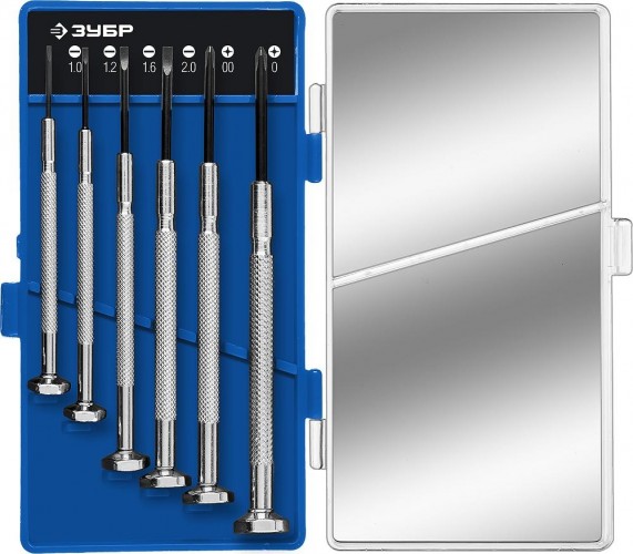 Набор отверток ЗУБР МАСТЕР часовщик, 6 предметов 25666