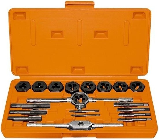 Набор резьбонарезных инструментов Sparta М3 метчиков и плашек м3-м12, плашко-метчикодержатель, 773105