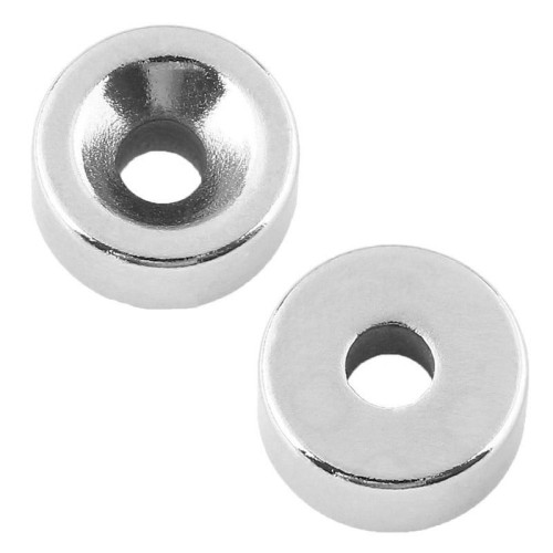 Неодимовый магнит REXANT 72-3602 диск 15х5 мм с зенковкой 10х4,5 мм, 2 шт