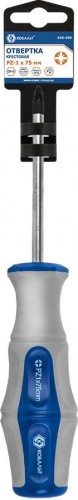 Отвертка крестовая Кобальт 646-409 ultra grip pz-1х75 мм cr-v, двухкомпонентная рукоя
