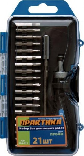 Отвертка с битами ПРАКТИКА "Профи" 21 предмет 774-511 774-511