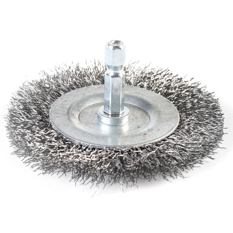 Щетка PATRIOT круглая для дрели, 75 мм, НЕХ, жесткая, металлическая