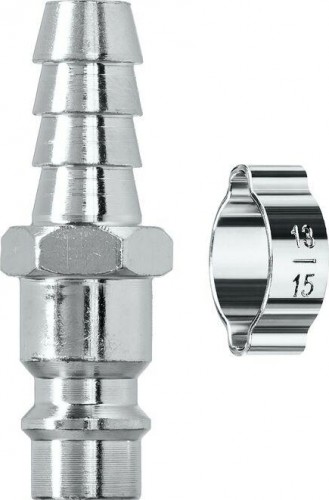 Переходник KRAFTOOL штуцер "елочка" 10 мм-рапид с хомутом 06597-10