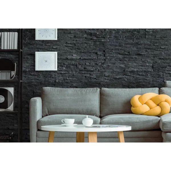 Камень натуральный кварцит Pharaon черный 0.63 м2 - изображение 3