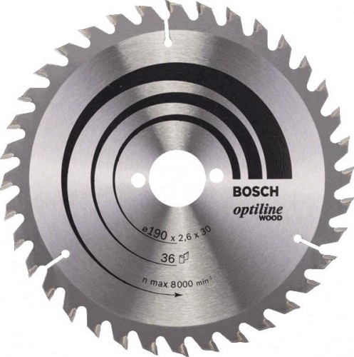 Пильный диск по дереву BOSCH Standard 190Х30 36 OPTILINE WOOD 2608640616