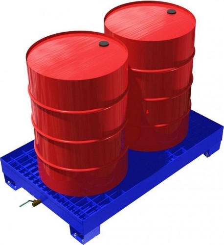 Поддон металлический Rusklad ПДБ 2 для бочек, г/п 500 кг без колес