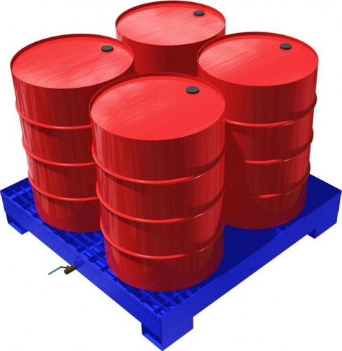 Поддон металлический Rusklad ПДБ 4 для бочек, г/п 900 кг без колес