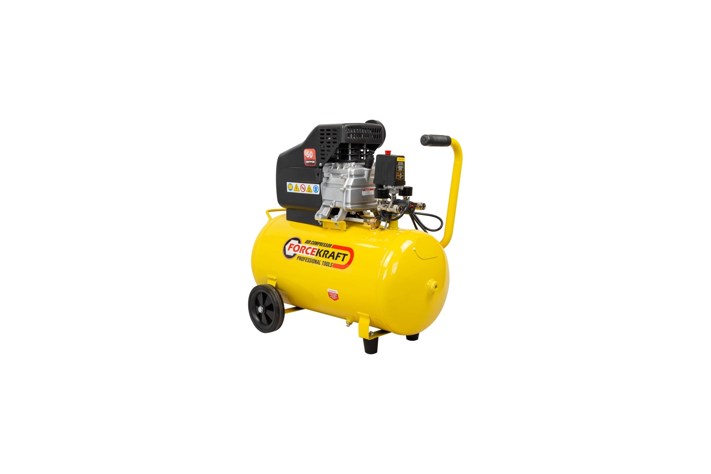 Поршневой компрессор с прямым приводом Forcekraft ресивер 50 л, 8 бар, 180 л/м, 1100w, 230v FK-BM25/50(54662)