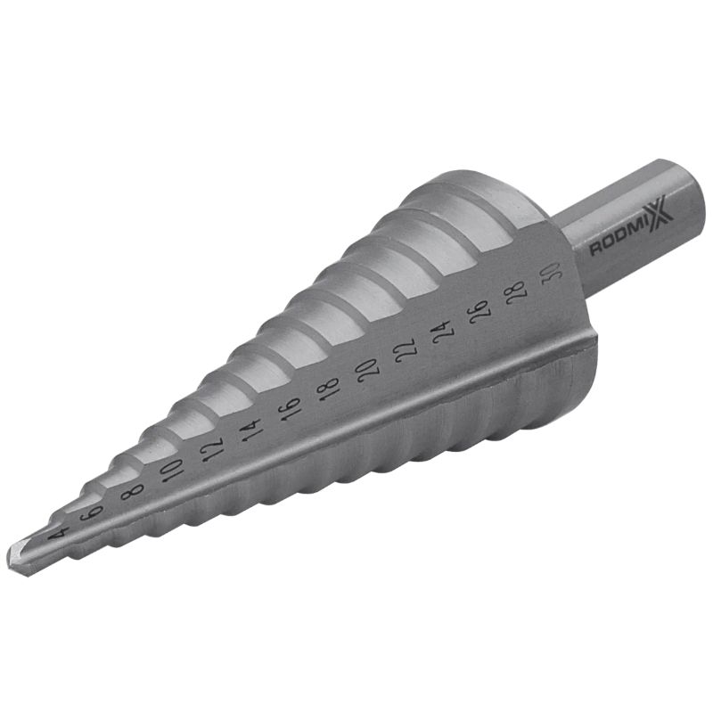 Ступенчатое сверло с прямой канавкой RODMIX 9 ступеней, 4-20 мм