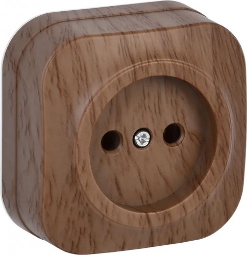 Розетка IEK Glory РС20-2 1-м оп 10а без заземл. дуб ERH10-K24-10