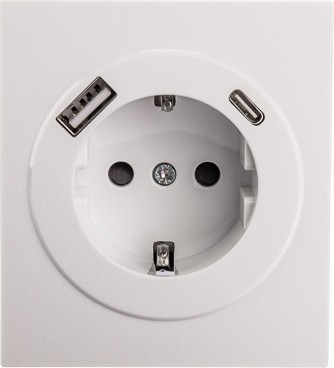 Розетка Kranz KR-78-0704-4 Strong 1-ая с USB, жемчуг