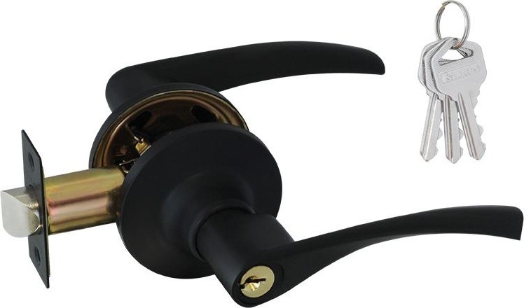 Ручка защелка НОРА-М ЗВ2 ISPARUS межкомнатная "Черная"  ключ/фиксатор 18811