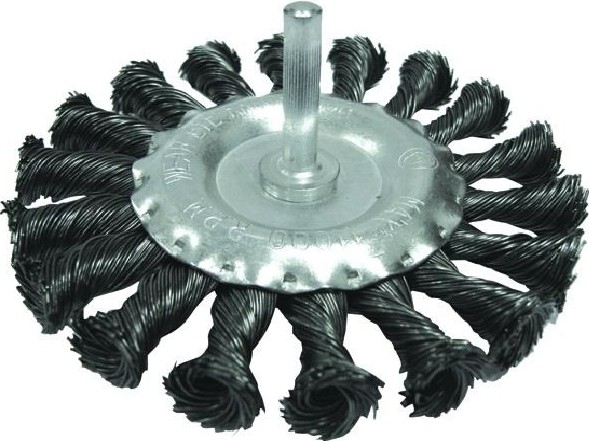 Щетка обдирочная для дрели Biber 70 993 дисковая витая 75мм тов-076227