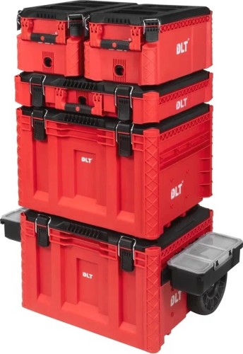 Система хранения инструментов №3 серия  DLT RED PRO в сборе (кейс №2,5,кейс-тележка №2,кейс №3-2шт) 4058