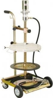 Солидолонагнетатель пневматический LUBEWORKS 1700524 с тел. для бочек 30-60кг, крышка, мембрана 370мм