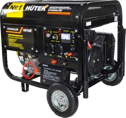 Сварочный генератор HUTER DY 6500 LXW с колесами 64/1/18