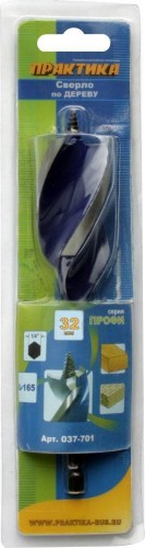 Сверло по дереву ПРАКТИКА винтовое 32х165 мм 037-701 037-701