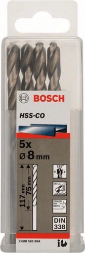 Сверло по металлу BOSCH кобальтовое   8.0 мм (уп5шт) 2608585894