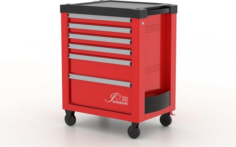Тележка инструментальная FERRUM "PREMIUM" с 6 ящиками 772х522х960 мм (красная) 12.306 12.306
