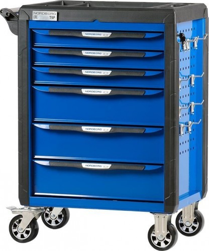 Тележка инструментальная NORDBERG T6P с системой защиты от опрокидывания (синяя) ЦБ-00015051