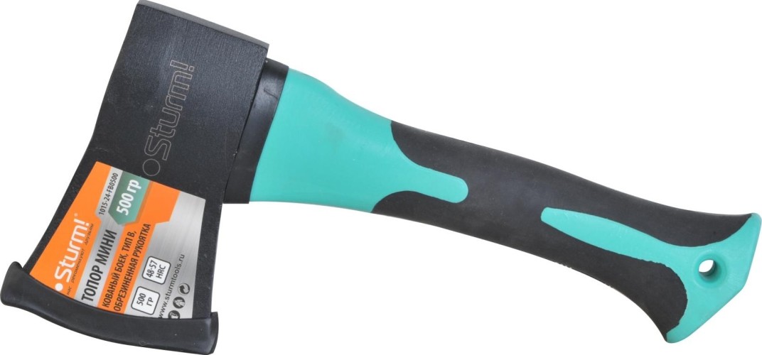 Топор Sturm 1015-24-FB0500 мини 500гр. (кованый боек, обрезиненная рукоятка)
