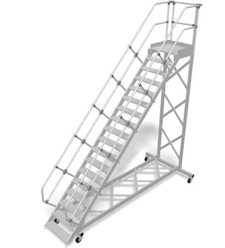 Трап с платформой KRAUSE 18 ступеней, угол наклона 60 град., ширина ступеней 600 мм 828774 828774