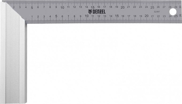 Угольник DENZEL  300 мм, стальной 32397