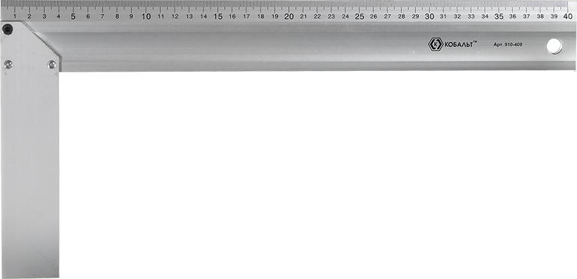 Угольник Кобальт 910-409 столярный 400 мм, алюминиевый