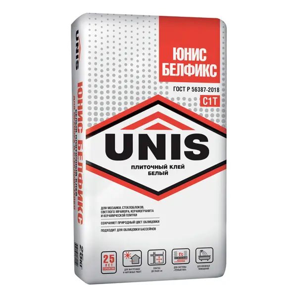 Клей для плитки и камня Unis Белфикс 25 кг