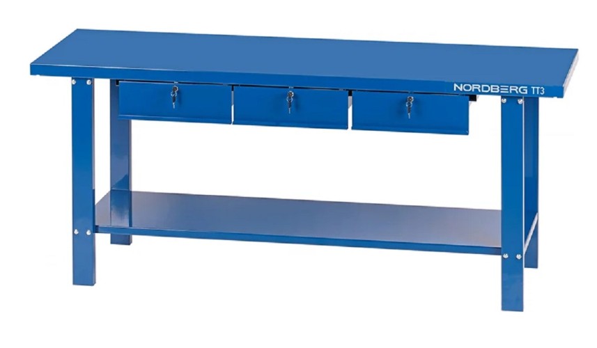 Верстак слесарный бестумбовый NORDBERG TT3 3 подвесных ящика