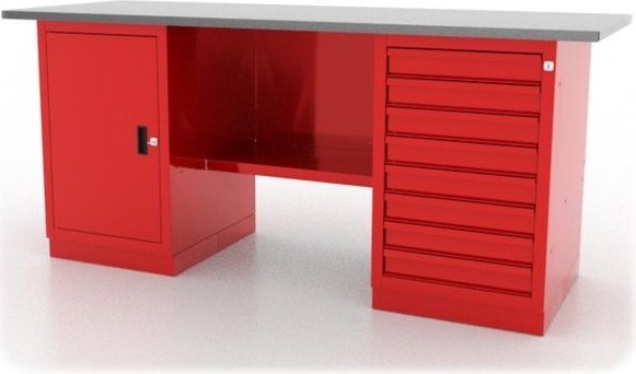 Верстак слесарный двухтумбовый FERRUM "CLASSIC" 01.208L-3000 красный 01.208L-G3000
