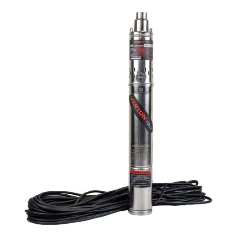 Скважинный винтовой насос Verton DW90/550S (550Вт,Qmax 32л/мин,Hmax 90м,d насоса 76мм, верх.забор)